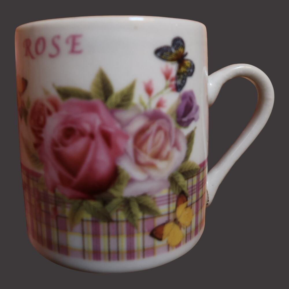 Vintage Rose Floral Espresso Cup Italian‑Style Ceramic Cottagecore Dollhouse EUC - Picture 4 of 9